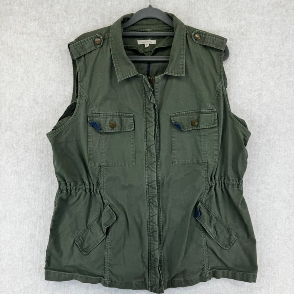 41 Hawthorn Women XXL Olive Green Cotton Utility Vest Military Cargo